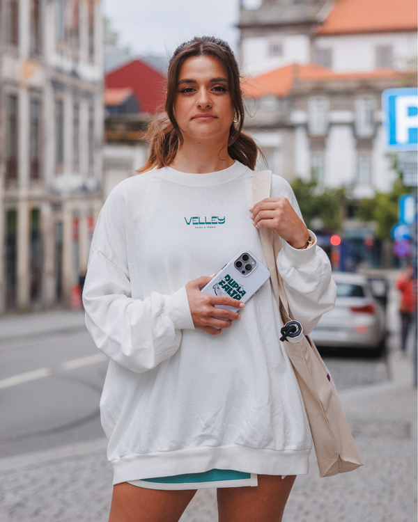 "Dupla Falta" White Crewneck