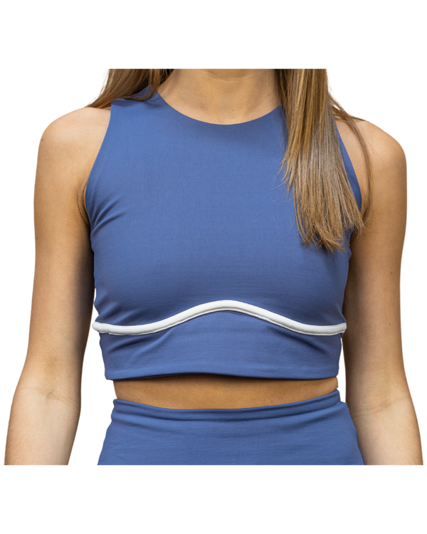 Short & Sweet - Blue Charcoal Padel & Tennis Crop-Top