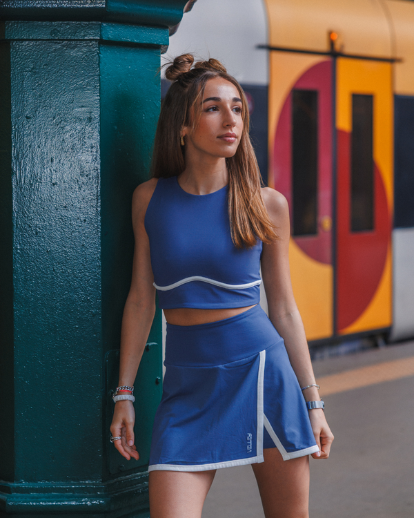 The Everyday Spin – Blue Charcoal Padel & Tennis Skirt